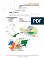 Memoria Descriptiva Obra Parque Recreacional Del Distrito de Yarabamba