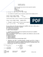 Lista 2 - Equilíbrio Químico