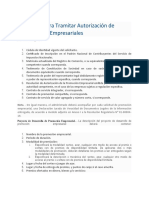 Requisitos para Tramitar Autorización de Promociones Empresariales