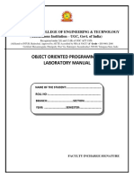 Oop Lab Manual 2018-19