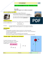 Dynamique Des Mouvements de Translation