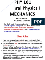 PHYS 101 Lecture Note PDF