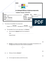 Class Test 4 (Halogenoalkanes & Hydroxycompounds) : Academic Session: 2018-2019