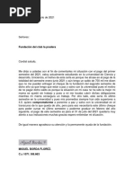 Carta A La Fundacion Con Firma