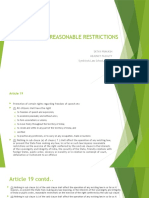 Article 19 & Reasonable Restriction