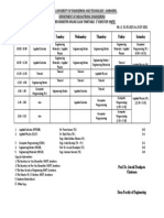 19MTE Summer Semester Time Table