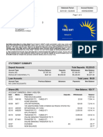 Statement Summary: Statement Period Account Number