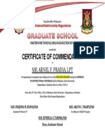 Certificate of Commendation: MR. Arnel F. Pradia, LPT