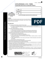 Gravatá (Técnico) - 5/12 - Tarde: Caderno de Questões Objetivas Do Concurso Público