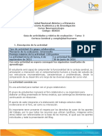 Guía de Actividades y Rúbrica de Evaluación - Unidad 1 - Tarea 2 - Corteza Cerebral y Complejidad Humana