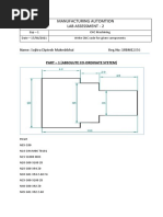 Manufacturing Automtion Lab Assessment - 2: Name: Sojitra Diptesh Mukeshbhai Reg - No: 18BME2056