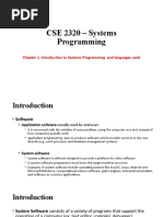 CSE 2320 - Systems Programming: Chapter 1: Introduction To Systems Programming and Languages Used