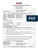 West African Exploration & Production Co LTD: Weekly Time Sheet