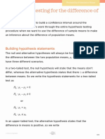 Hypothesis Testing For The Difference of Means