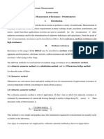 EEEE2201: Electrical and Electronic Measurement Lecture Notes Chap 3: Measurement of Resistance - Potentiometers I