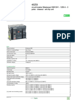 Product Data Sheet: Circuit Breaker Masterpact NW12H1 - 1250 A - 3 Poles - Drawout - W/o Trip Unit