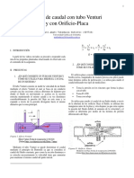 Aforo de Caudal Tubo Venturi y Con Orificio-Placa