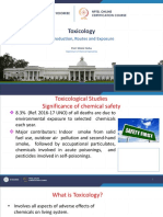 Toxicology: Introduction, Routes and Exposure