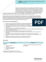 Subject Profile - IB Mathematics Analysis & Approaches