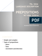 Prepositions: TSL 1024 Language Description