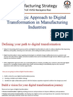 A Strategic Approach To Digital Transformation in Manufacturing Industries