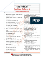 Top 30 MCQ - Banking Reform & Nationalization