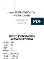 Case Presentation On Parkinsonism 4th Year