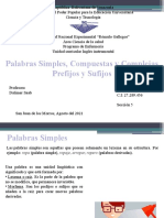 Palabras Simples, Compuestas y Complejas - Prefijos y Sufijos