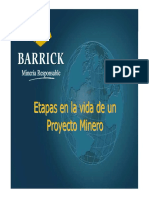 Etapas en La Vida de Un Proyecto Minero