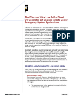 Effects of Ultra Low Sulfur Diesel Fuel On Genset Engines