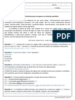 Atividade de Portugues Questoes Sobre Pronomes Relativos 9º Ano Respostas