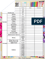 KG1/ Math Journal: Remarks Date Pages Topic