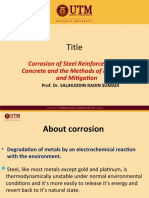 Title: Corrosion of Steel Reinforcement in Concrete and The Methods of Protection and Mitigation