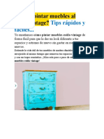 Cómo Pintar Muebles Al Estilo Vintage