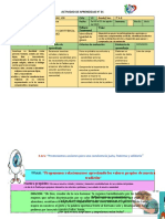 Actividad de Aprendizaje N°1 Exp.5 3° Grado