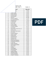 First Unit Test - 2021: Subject Marathi Class - X Section - A Roll No. Name of Student Marks