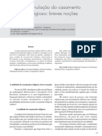 A Anulação Do Casamento Religioso: Breves Noções: Resumo