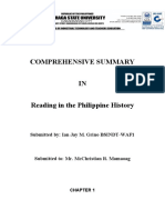 Comprehensive Summary IN Reading in The Philippine History: Submitted By: Ian Jay M. Grino BSINDT-WAF1