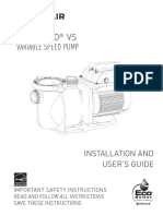 Superflo VS Variable Speed Pump: Installation and User'S Guide