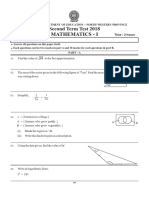 Second Term Test 2018 Mathematics - I: Name / Index No