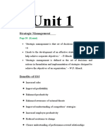 Unit 1: Strategic Management