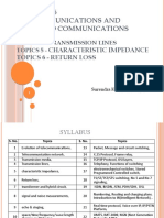 Chapter - 6 Telecommunications and Advanced Communications: Characteristic Impedance Topics 6 - Return Loss