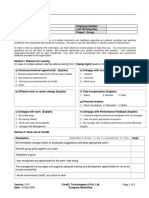 Exit Interview Form: (Definition of Scale: 1 No, 2 Sometimes, 3 Yes)