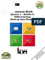 Business Math: Quarter 1 - Module 8: Differentiating Mark-Up From Margins