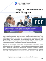 Implementing A Procurement Internal Audit Program