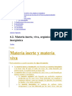 Materia Inerte y Materia Viva