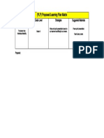 Proposed Learning Plan Matrix