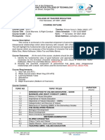 Course Outline: First Semester, AY 2021 - 2022