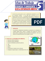 Causas y Consencuencias de La Contaminación Ambiental para Quinto Grado de Primaria