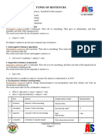 Types of Sentences: 1. Declarative Sentence (Statement)